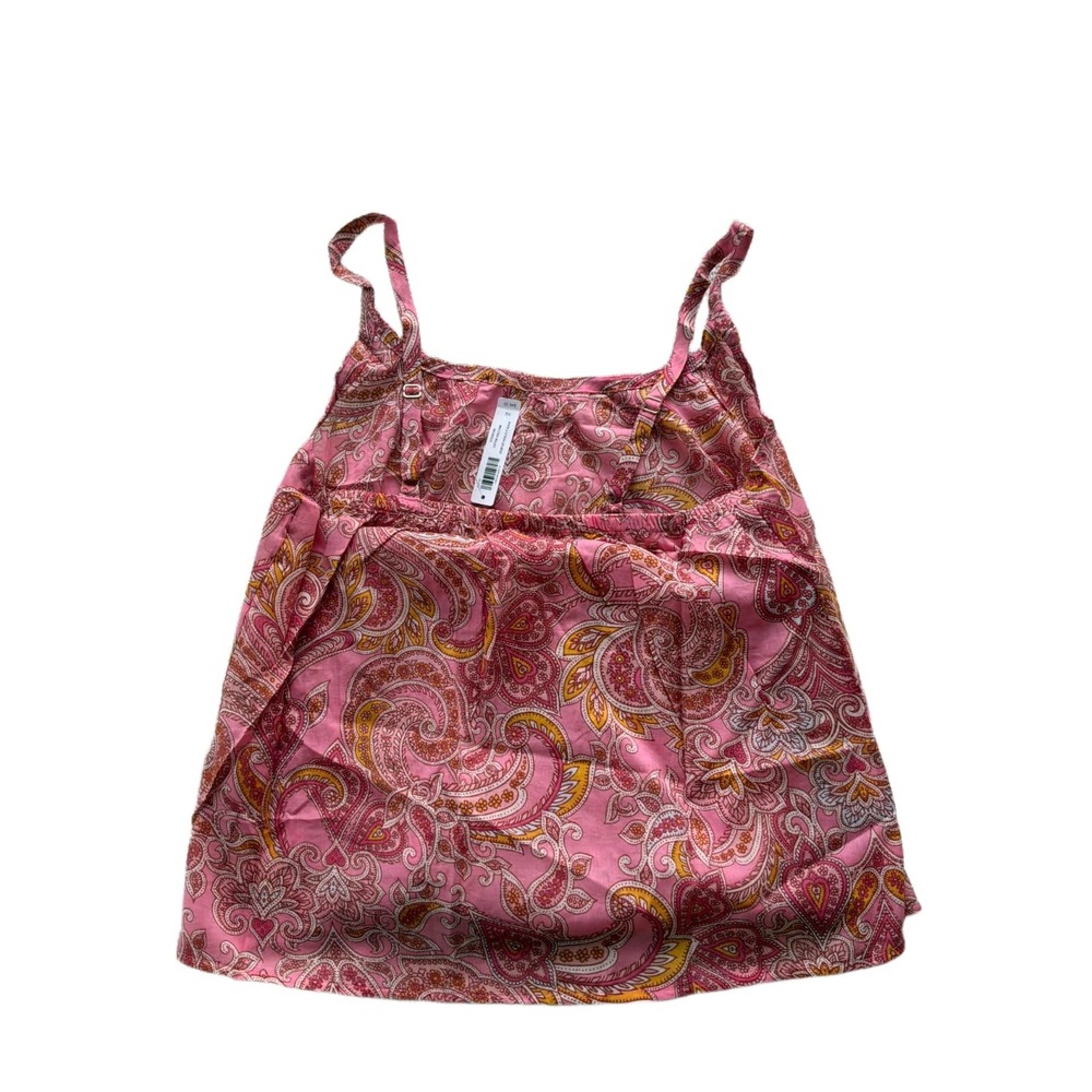 Soma Cotton Voile Cami XS Pink Show Off Paisley Guava Adjustable Strap Tank NWT